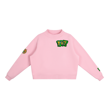 PHT Fleece Mock-Neck Crew Sweatshirt Colour Logo