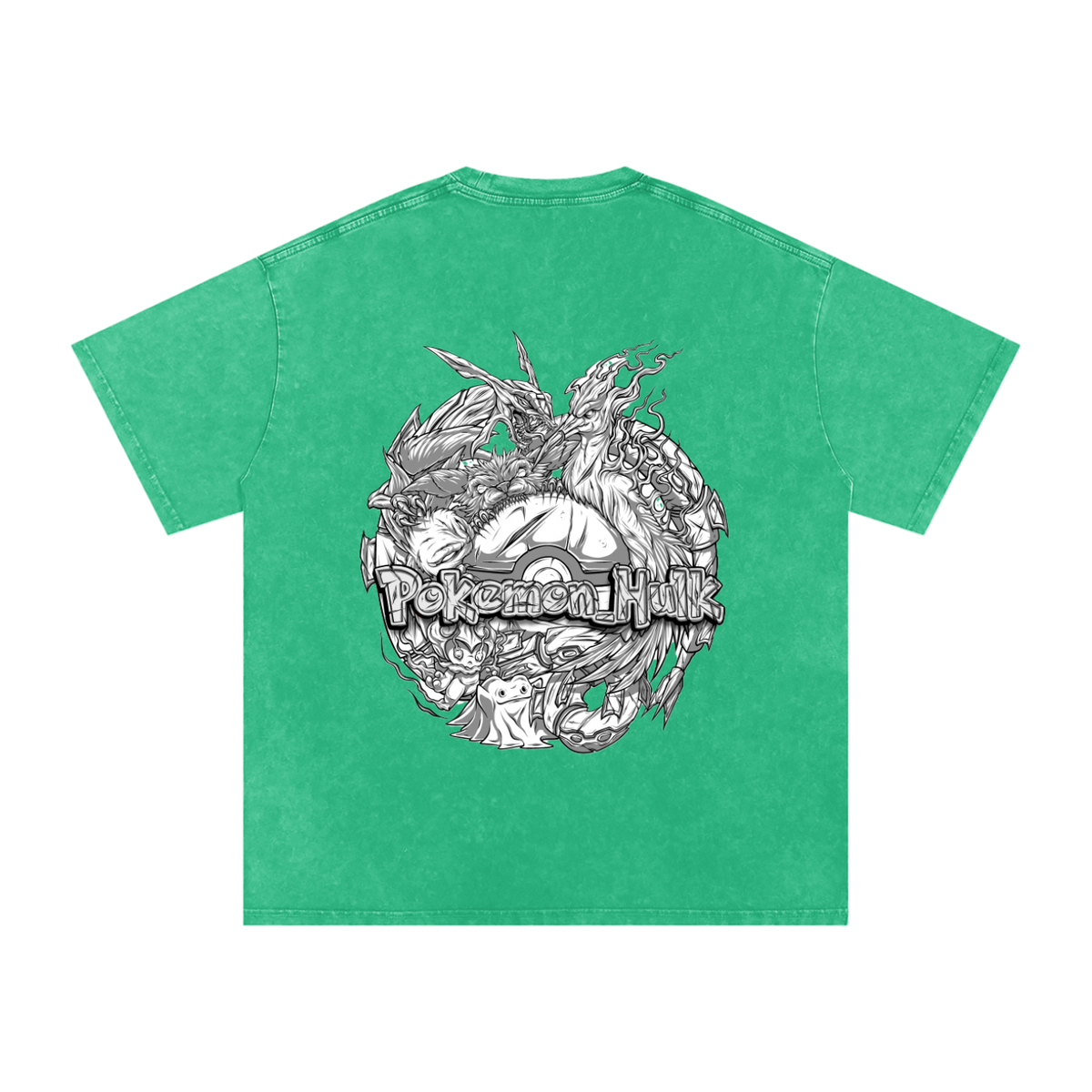 PHT Snow Washed Oversized Cotton T-Shirt B&W Logo