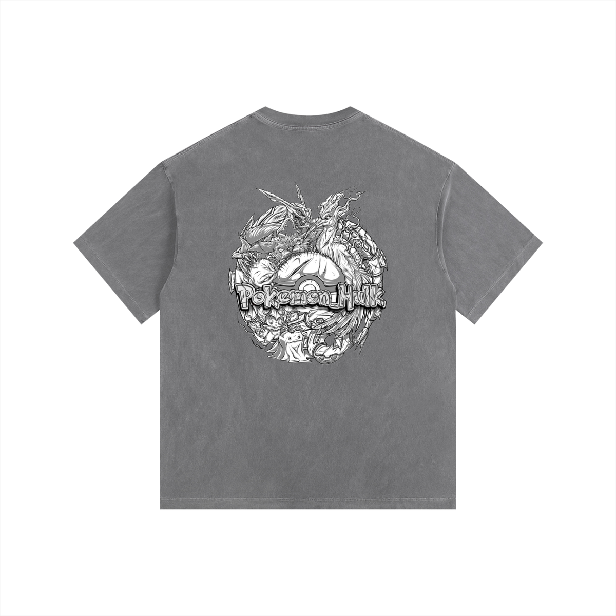 PHT Vintage Washed Oversized Cotton T-Shirt B&W Logo
