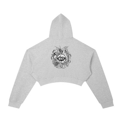 PHT Woman's Cropped Hoodie B&W Logo
