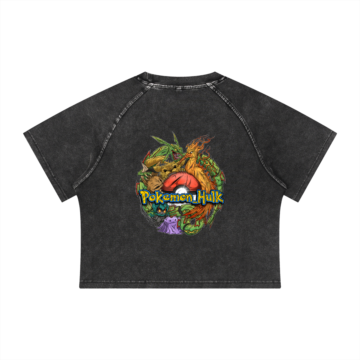 PHT Women's Mineral Wash Raglan Crop T-Shirt
