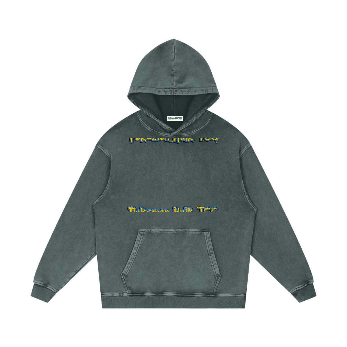 PHT Snow Washed Loose Cotton Hoodie Colour Logo