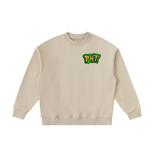PHT  Fleece Kids' Crewneck Sweatshirt B&W Logo