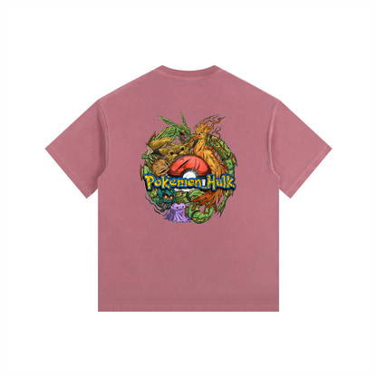 PHT  Vintage Washed Oversized Cotton T-Shirt Colour Logo