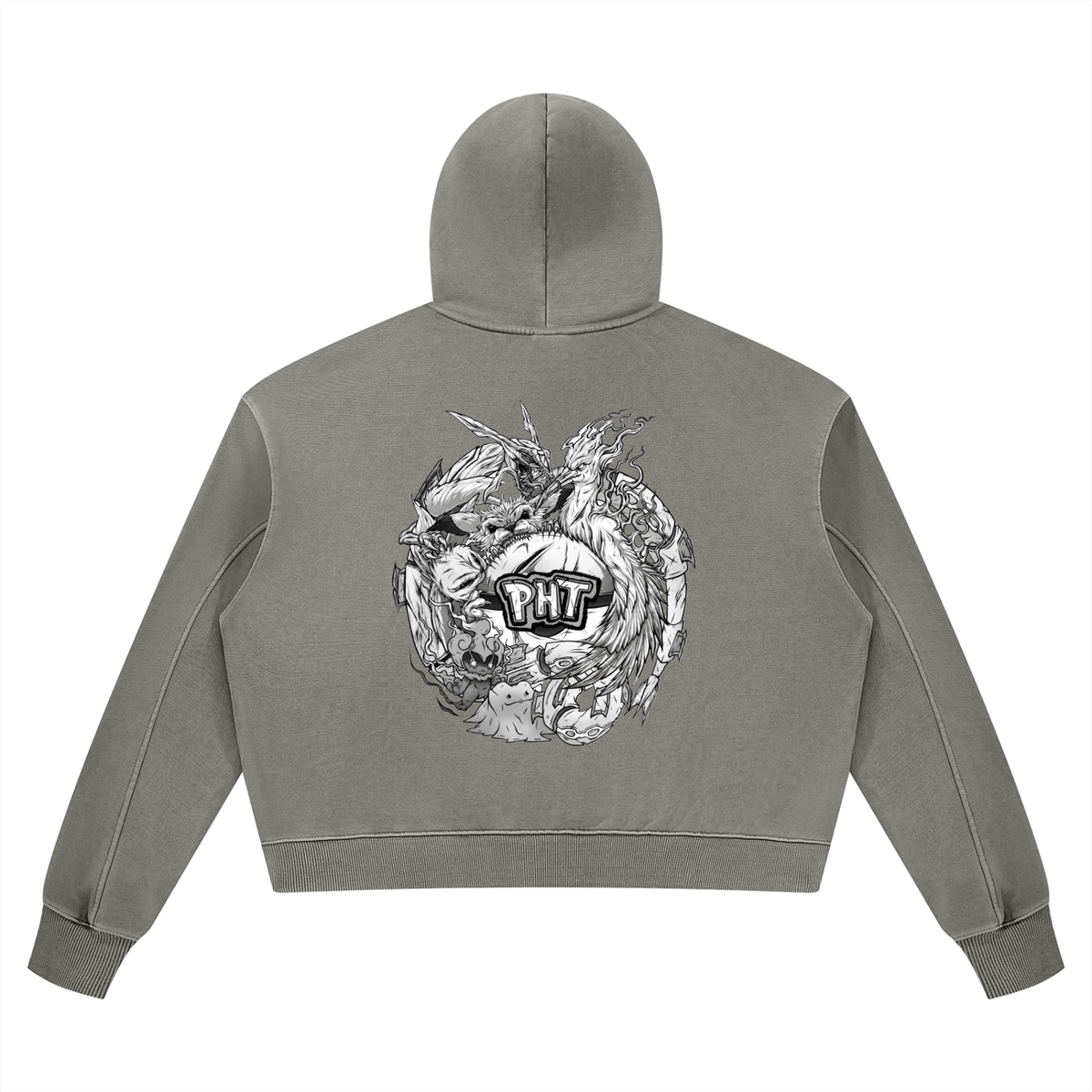PHT Women’s Vintage Wash Heavyweight Hoodie B&W Logo