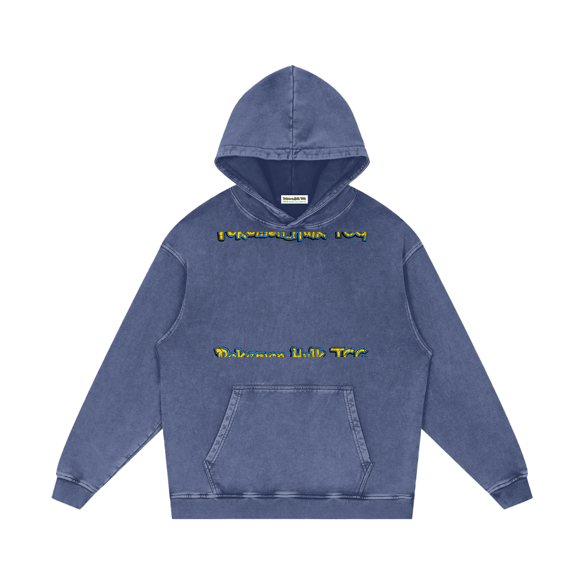 PHT Snow Washed Loose Cotton Hoodie Colour Logo