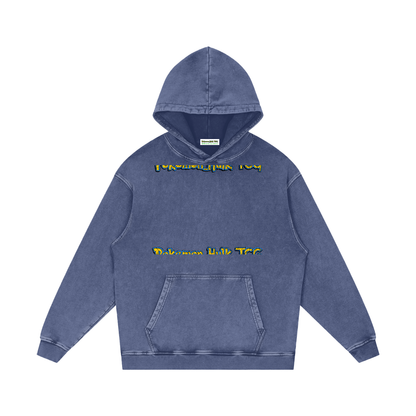 PHT Snow Washed Loose Cotton Hoodie Colour Logo