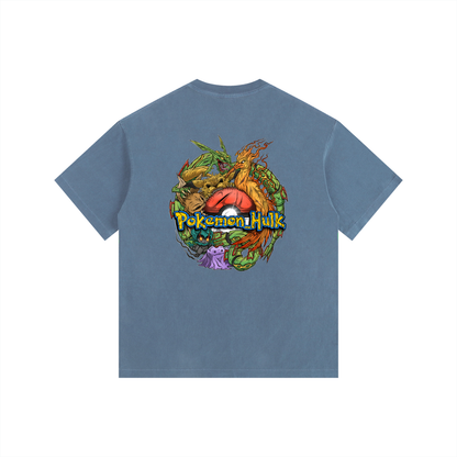 PHT  Vintage Washed Oversized Cotton T-Shirt Colour Logo