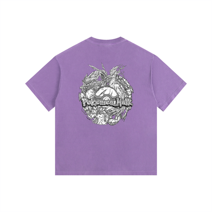 PHT Vintage Washed Oversized Cotton T-Shirt B&W Logo