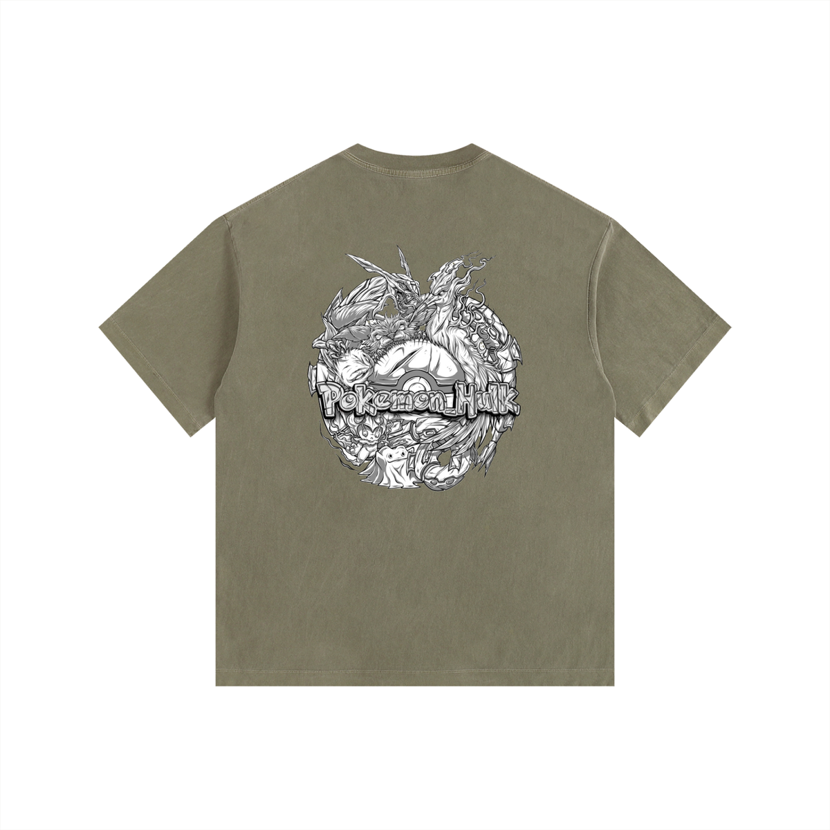 PHT Vintage Washed Oversized Cotton T-Shirt B&W Logo