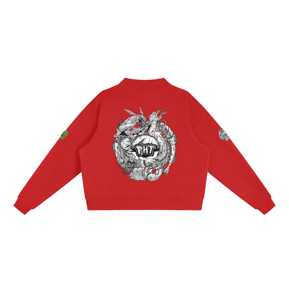 PHT Fleece Mock-Neck Crew Sweatshirt B&W Logo