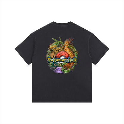 PHT  Vintage Washed Oversized Cotton T-Shirt Colour Logo