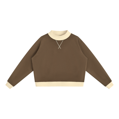 PHT Women’s Mock Neck Crewneck Sweatshirt Colour Logo