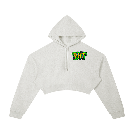 PHT Woman's Cropped Hoodie B&W Logo