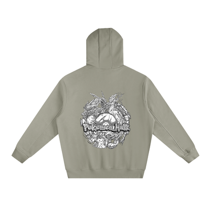 PHT Fleeced High Neck Hoodie B&W Logo