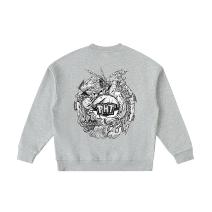 PHT  Fleece Kids' Crewneck Sweatshirt B&W Logo