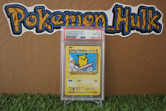 2016 Evolutions Surfing Pikachu #111 PSA Gem Mint 10