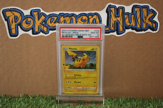2020 Pikachu Holo General Mills 25th Anniversary Promo #039 PSA 10