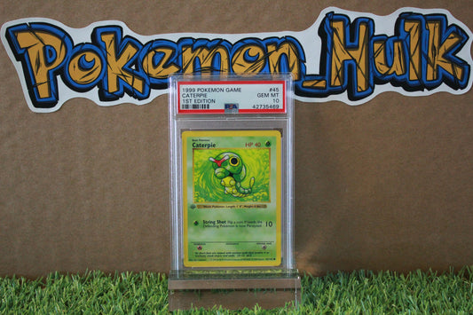 1999 Base Set 1st Edition Caterpie #45 PSA 10 SUPER LOW POP