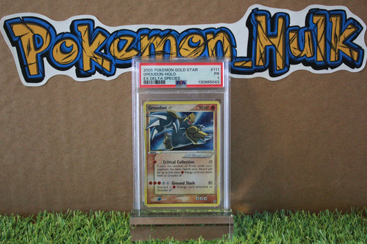 2005  Gold Star Groudon #111 Holo EX Delta Species PSA 1 SUPER LOW POP