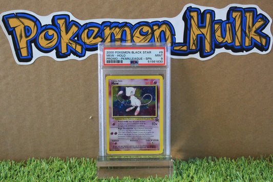 2000 Pokemon League Mew Black Star Promo #9 Spanish Insanely LOW POP With Foot SWIRL 🌀