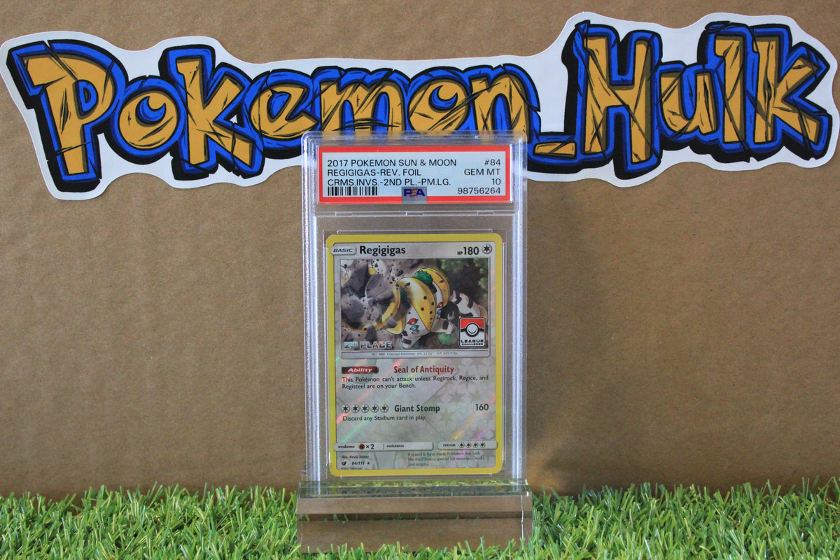 2017 Regigigas Reverse Foil Crimson Invasion Pokémon League 2nd Place PSA 10 Extremely Low POP