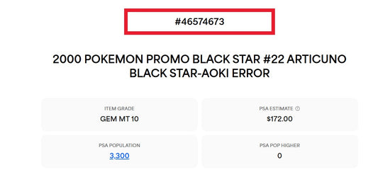 2000 Articuno Black Star promo #22 Non labelled Error