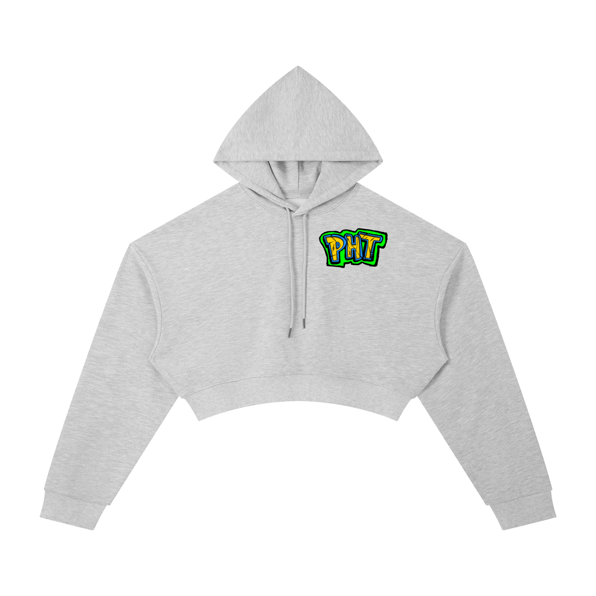 PHT Woman's Cropped Hoodie B&W Logo