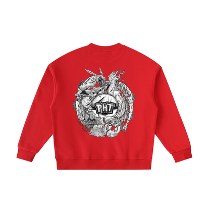 PHT  Fleece Kids' Crewneck Sweatshirt B&W Logo
