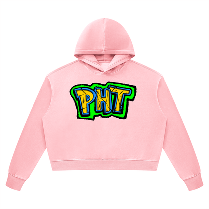 PHT Women’s Vintage Wash Heavyweight Hoodie Colour Logo
