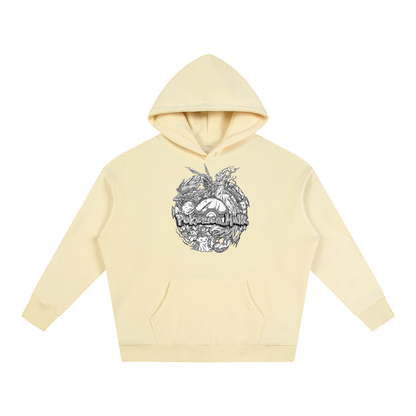 PHT Oversize Fleeced Hoodie B&W Logo