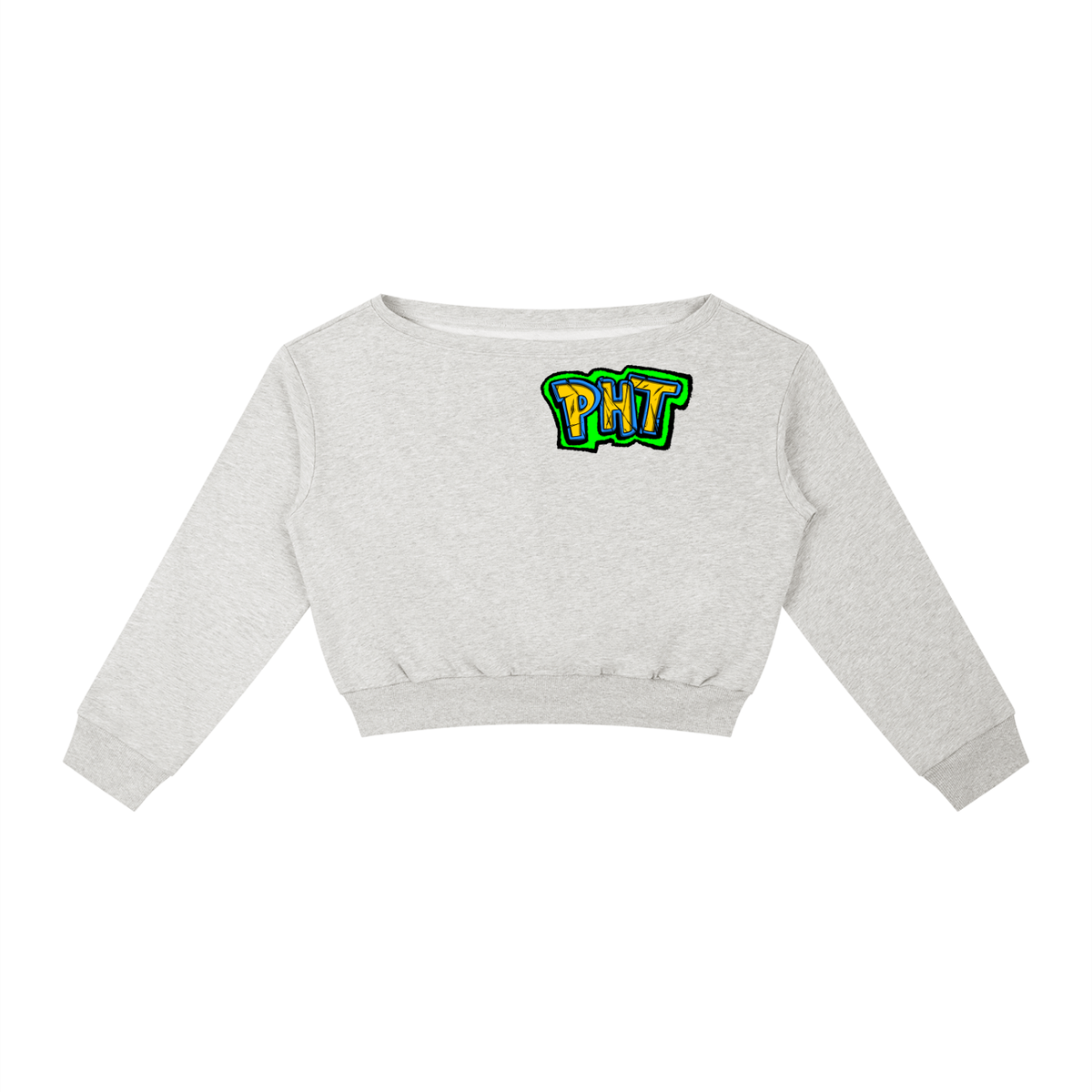 PHT Women's Off-Shoulder Sweatshirt Colour Logo