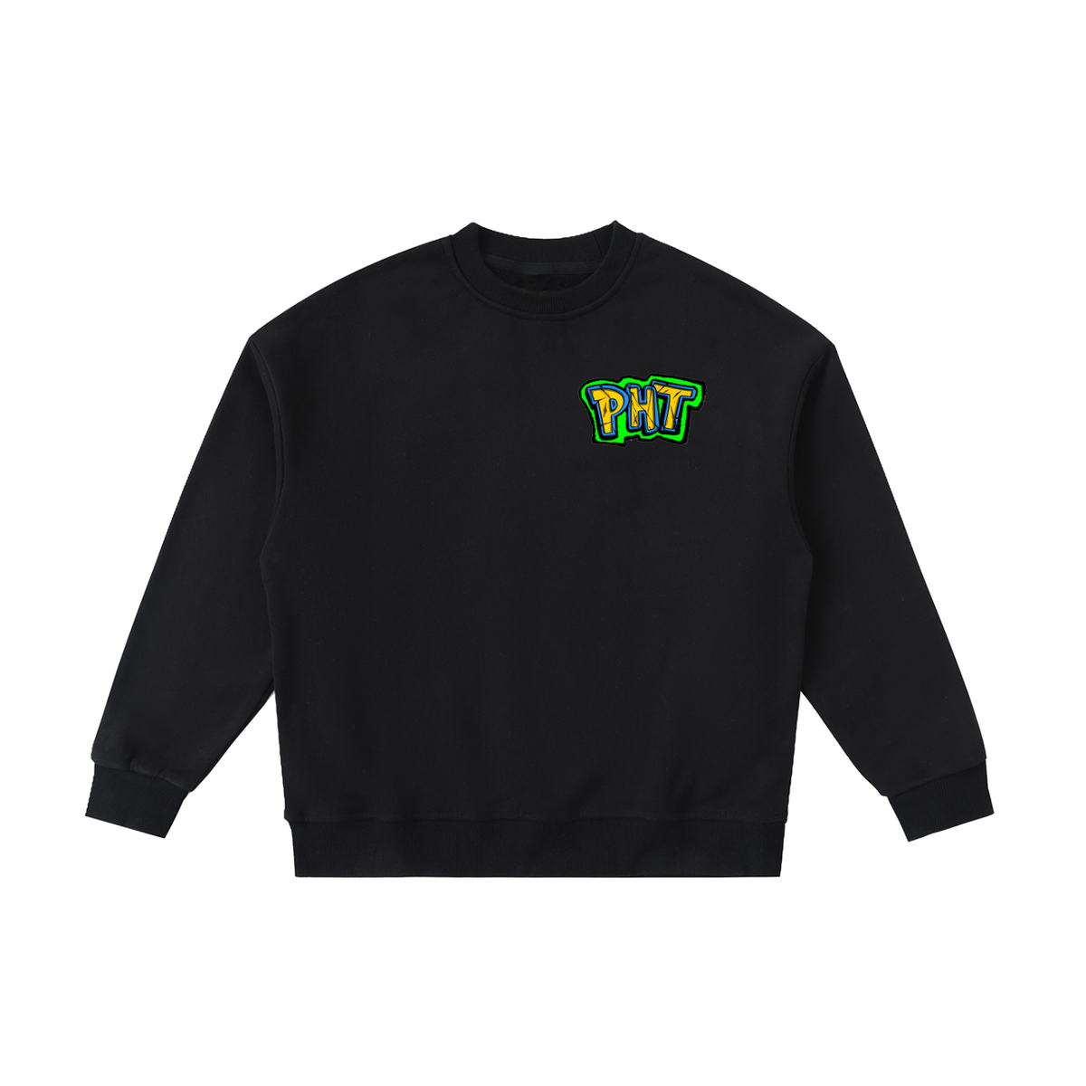 PHT  Fleece Kids' Crewneck Sweatshirt B&W Logo