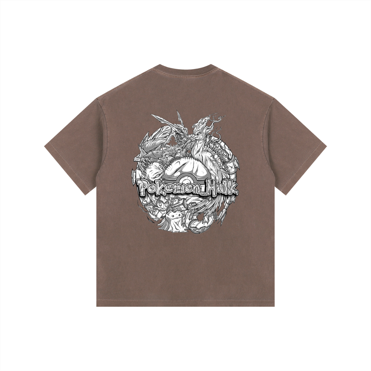 PHT Vintage Washed Oversized Cotton T-Shirt B&W Logo