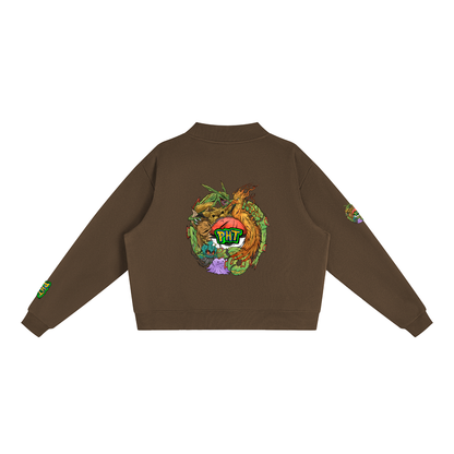 PHT Fleece Mock-Neck Crew Sweatshirt Colour Logo