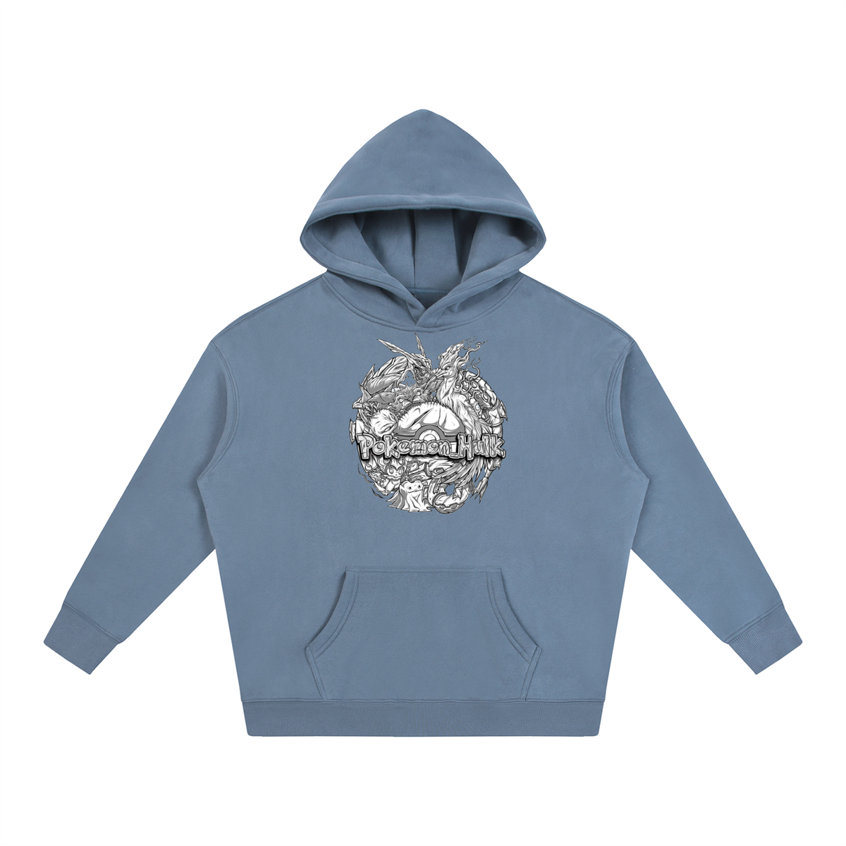 PHT Oversize Fleeced Hoodie B&W Logo
