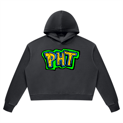 PHT Women’s Vintage Wash Heavyweight Hoodie Colour Logo