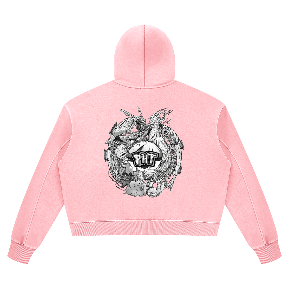 PHT Women’s Vintage Wash Heavyweight Hoodie B&W Logo