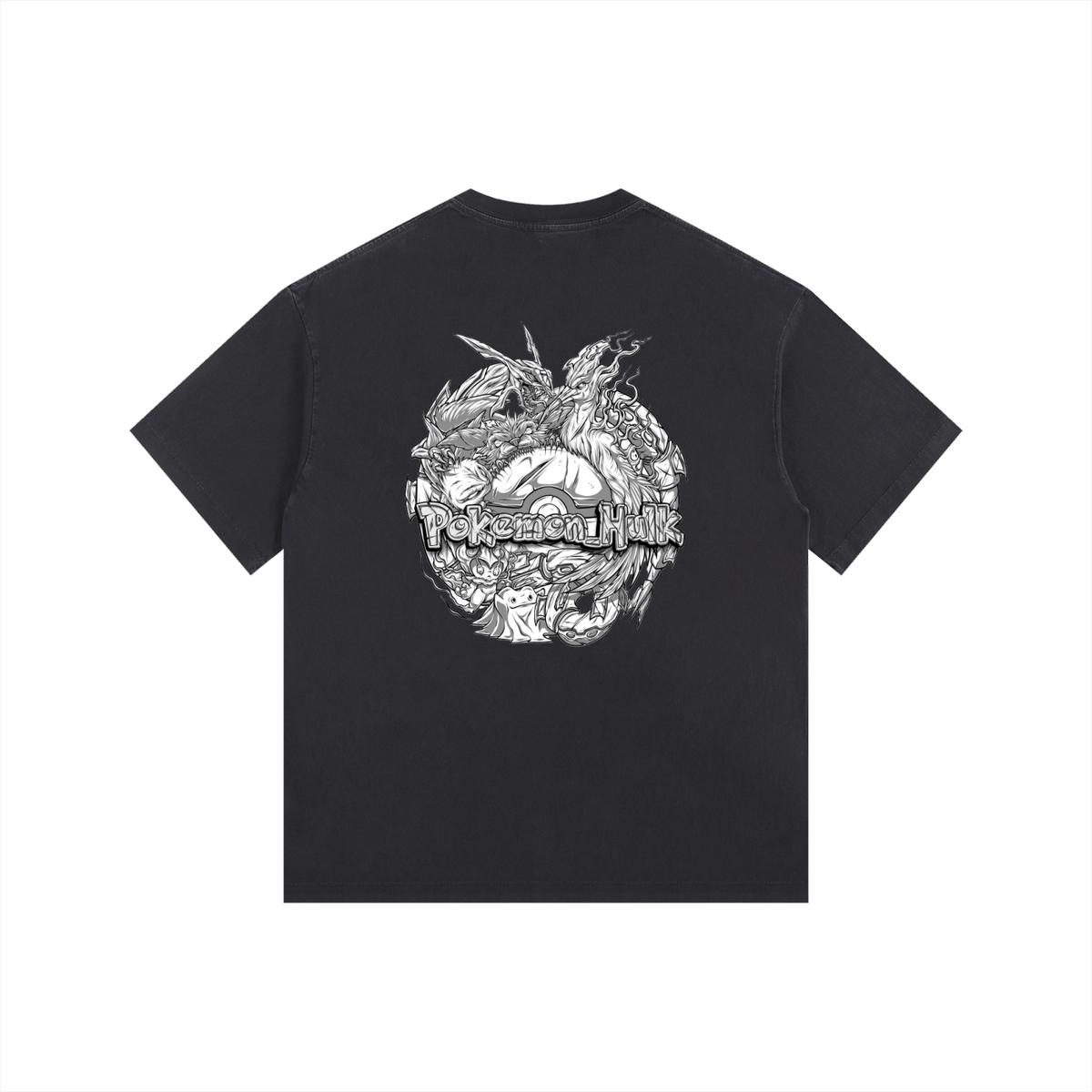 PHT Vintage Washed Oversized Cotton T-Shirt B&W Logo