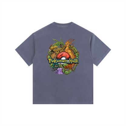 PHT  Vintage Washed Oversized Cotton T-Shirt Colour Logo