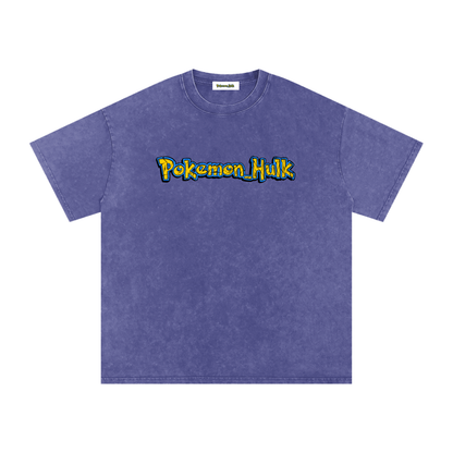 PHT Snow Washed Oversized Cotton T-Shirt B&W Logo