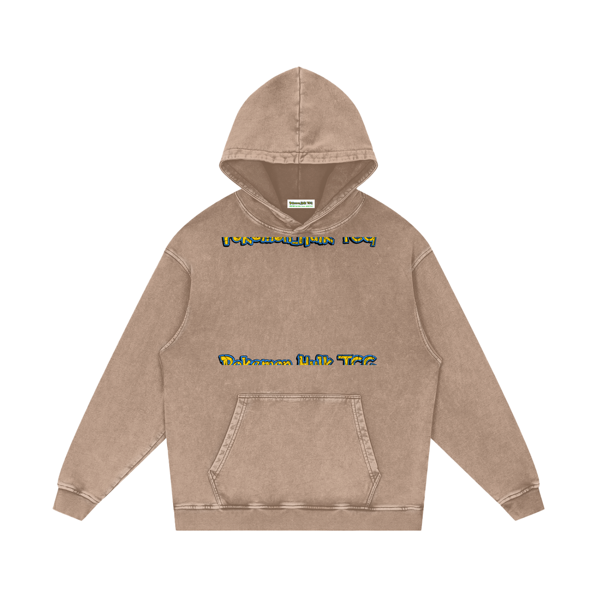 PHT Snow Washed Loose Cotton Hoodie Colour Logo