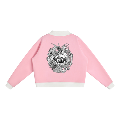 PHT Women’s Mock Neck Crewneck Sweatshirt B&W Logo
