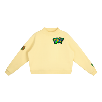 PHT Fleece Mock-Neck Crew Sweatshirt Colour Logo