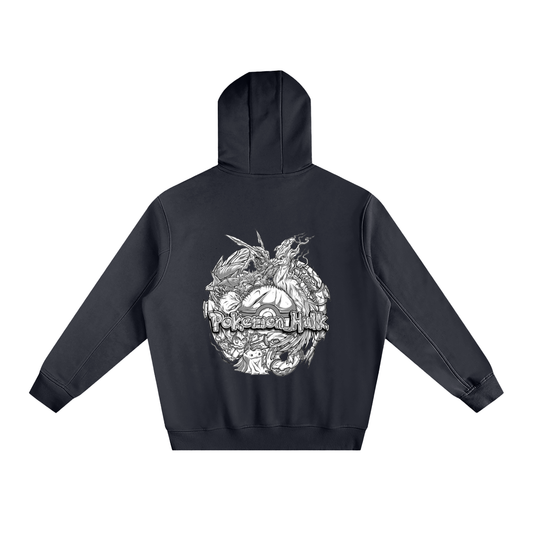 PHT Fleeced High Neck Hoodie B&W Logo
