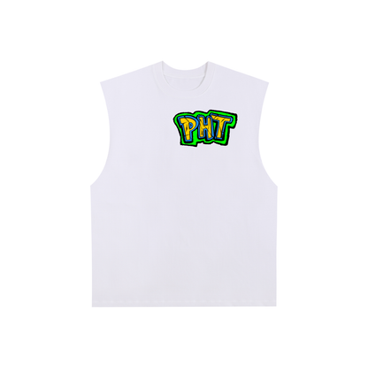 PHT  Raw Edge Cotton Tank Top Colour logo