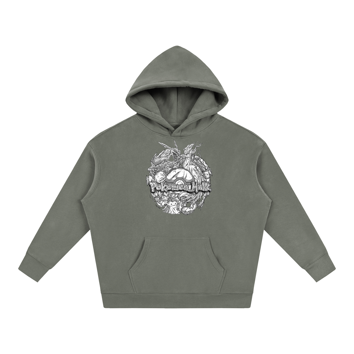 PHT Oversize Fleeced Hoodie B&W Logo