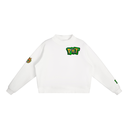 PHT Fleece Mock-Neck Crew Sweatshirt Colour Logo