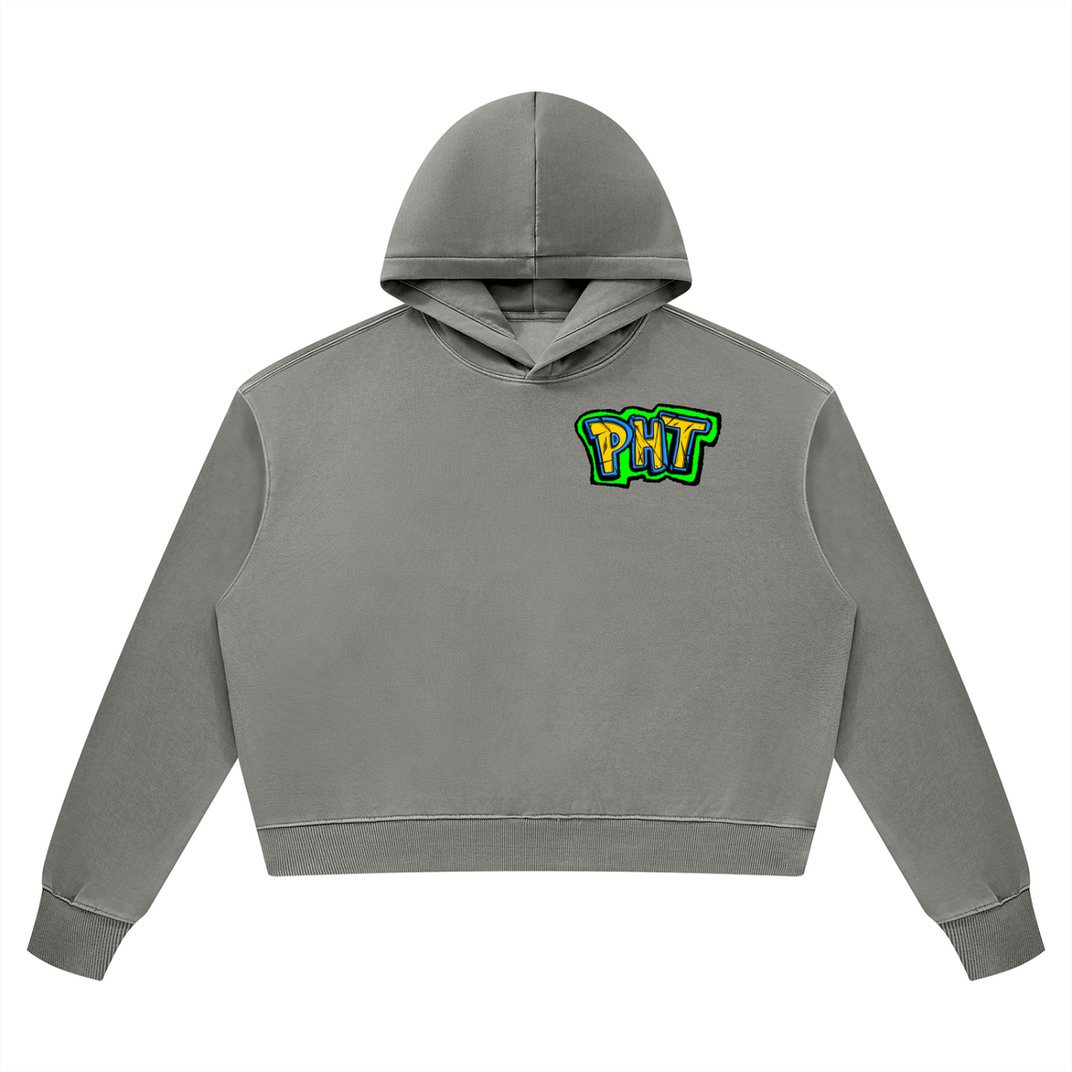 PHT Women’s Vintage Wash Heavyweight Hoodie B&W Logo