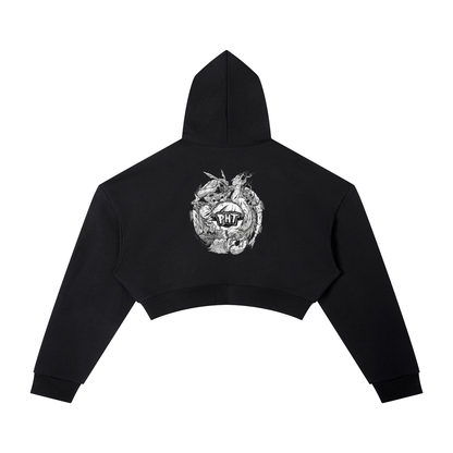 PHT Woman's Cropped Hoodie B&W Logo